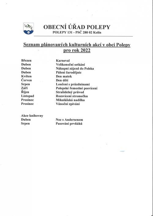 Kalendář akcí